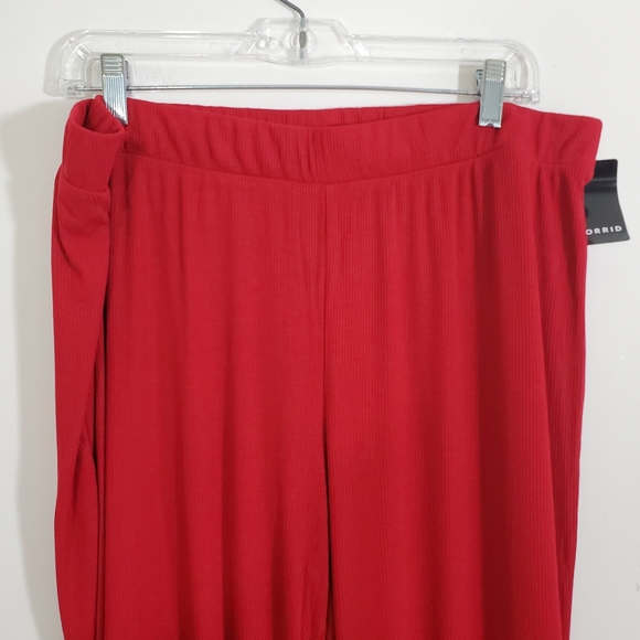 Torrid Women's Super Soft Lace Ribbed Sleep Pants Jester Red NWT Size 1X 14 - 16 - Picture 4 of 12